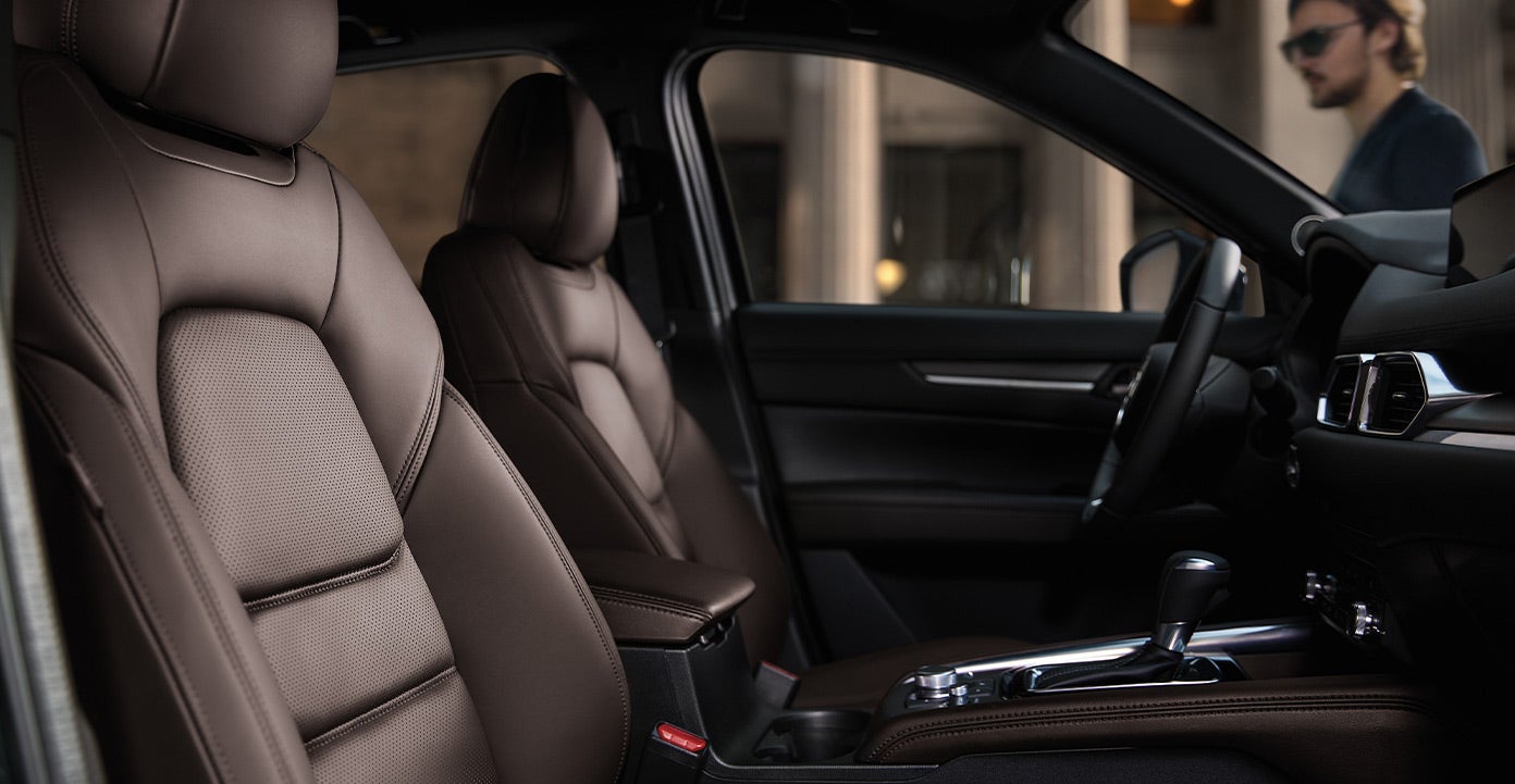 Front Interior of 2020 Mazda CX-5 with leather seats | Open Road Mazda of Morristown in Morristown, NJ