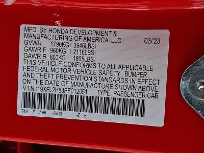 2023 Honda Civic Hatchback Sport