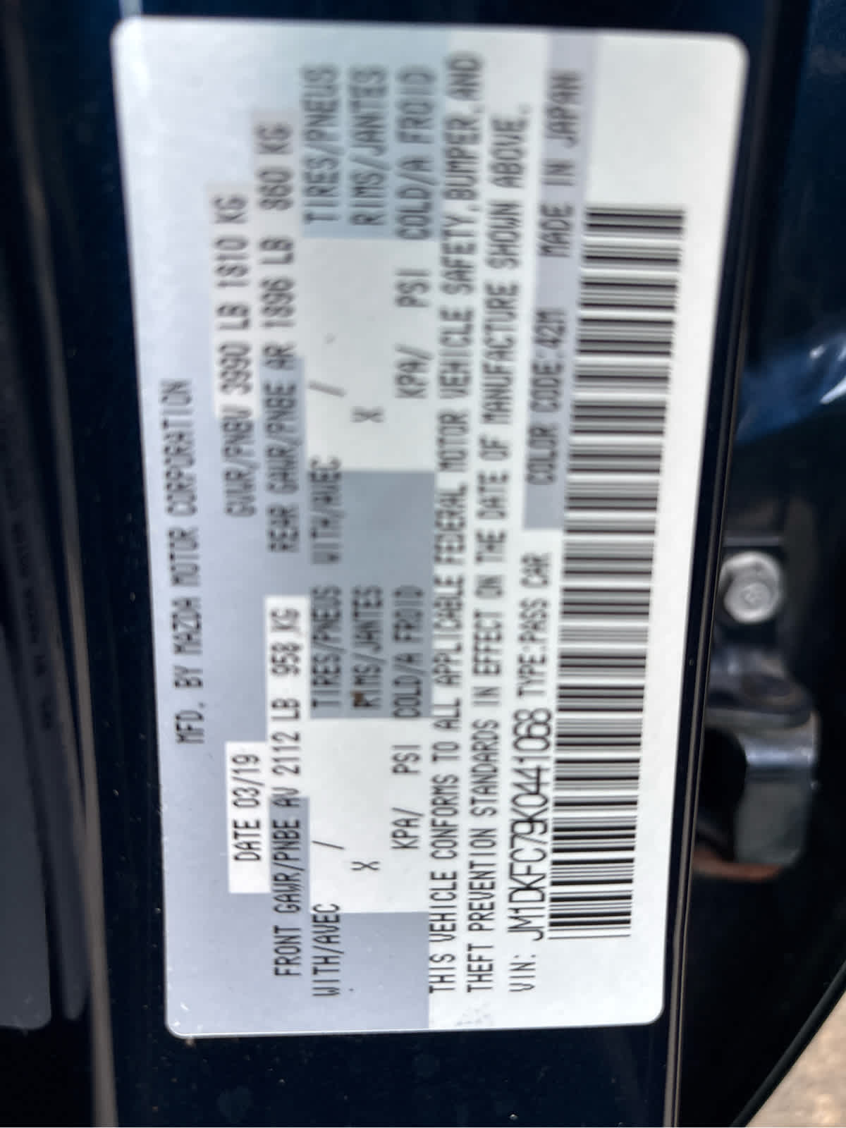 2019 Mazda Mazda CX-3 Touring