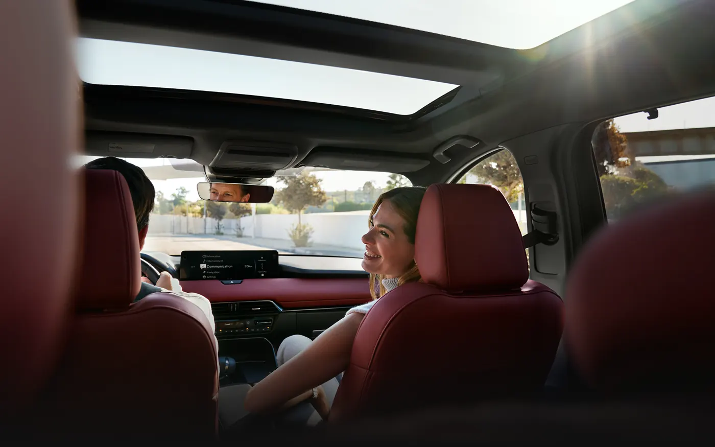 Friends riding in the 2-row 2027 Mazda CX-90 | Open Road Mazda of Morristown in Morristown NJ
