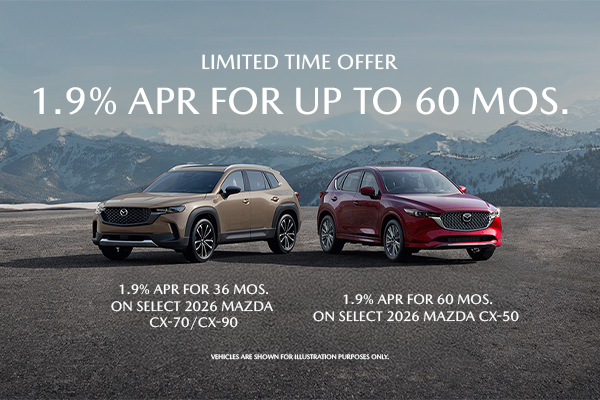 1.9% APR For Up To 60 Months On Select Models